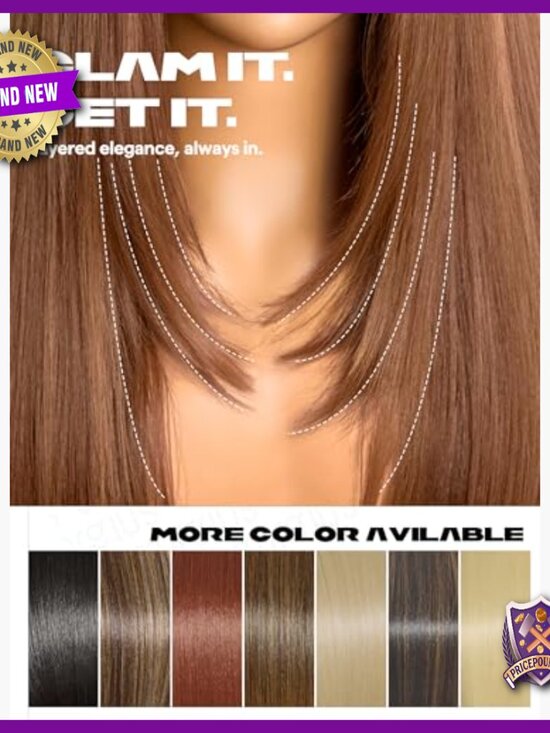 Straight Layered Lace Front Wig, Heat-Resistant Synthetic, Glueless Design main image 4